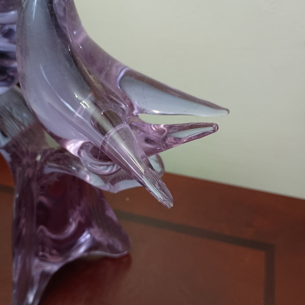Gorgeous Purple Blown Glass Love Birds Statue Figurine Decoration - Picture 9 of 14